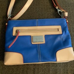 Tignanello Blue and Tan Small Handbag